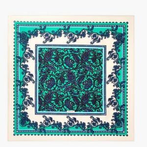 Zimmermann NWT paisley print cotton and silk blend scarf green cream